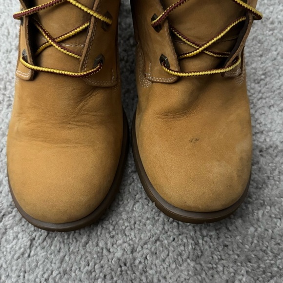 Timberland Leather Boots Tan Tillston Lace Up Heeled 3" Wheat 83357 - Picture 10 of 13